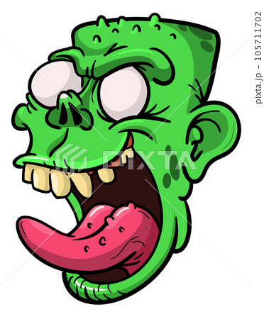 Cartoon funny zombie character design with scary face expression. Halloween vector illustration. Cartoon funny zombie character design with scary face expression. Halloween vector illustration. 105711702