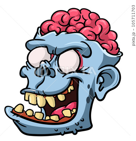 Cartoon funny zombie character design with scary face expression. Halloween vector illustration. Cartoon funny zombie character design with scary face expression. Halloween vector illustration. 105711703