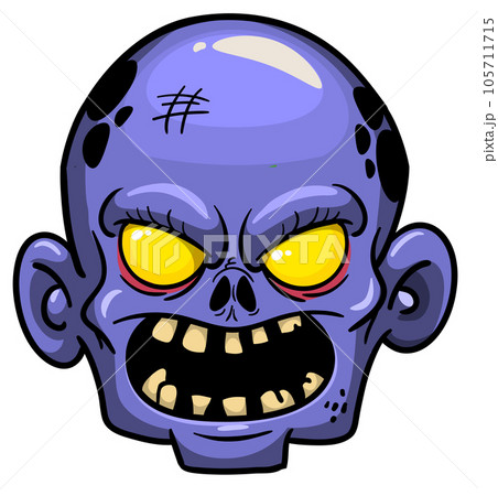Cartoon funny zombie character design with scary face expression. Halloween vector illustration. Cartoon funny zombie character design with scary face expression. Halloween vector illustration. 105711715