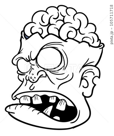 Cartoon funny zombie character design with scary face expression. Halloween vector Cartoon funny zombie character design with scary face expression. Halloween vector 105711718