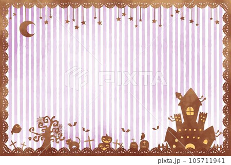 可愛い手描きのハロウィンの背景イラスト 105711941