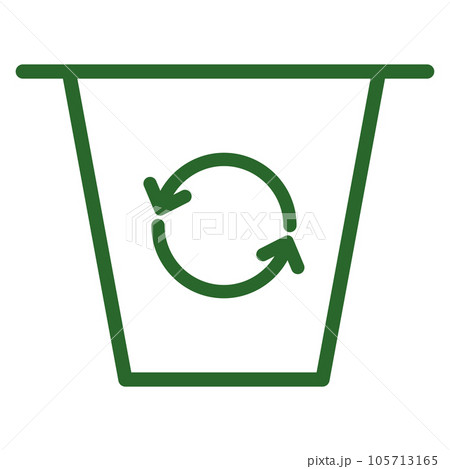 Isolated outline of a recyclable bin icon Vector Isolated outline of a recyclable bin icon Vector 105713165