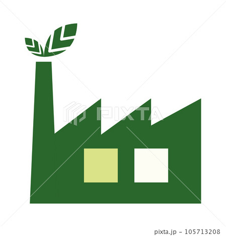 Isolated eco industry building with natural leaves icon Vector Isolated eco industry building with natural leaves icon Vector 105713208