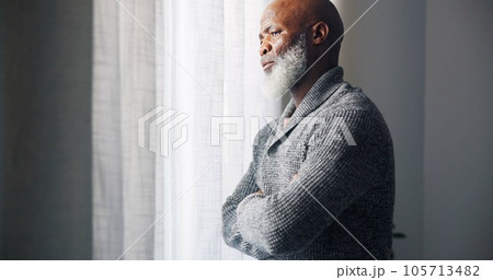 Depressed, sad and senior man in home with mourning and memory with mental health problem. Elderly male person, sorry and anxiety in a house feeling disappointed in retirement with grief and fail Depressed, sad and senior man in home with mourning and memory with mental health problem. Elderly male person, sorry and anxiety in a house feeling disappointed in retirement with grief and fail 105713482