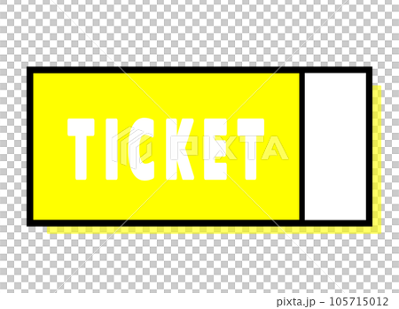 一張簡單的票券 右側豎線 黃色陰影 105715012