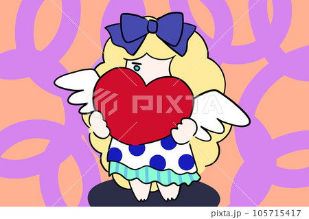ハートのプレゼント 恋のキューピッド イラスト 女の子 天使 ブロンドヘア ハート 恋してる ラブ ハートのプレゼント 恋のキューピッド イラスト 女の子 天使 ブロンドヘア ハート 恋してる ラブ 105715417