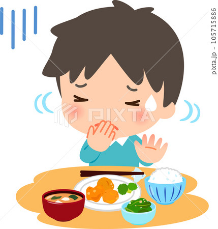 食事を拒否する男性、食欲不振 105715886