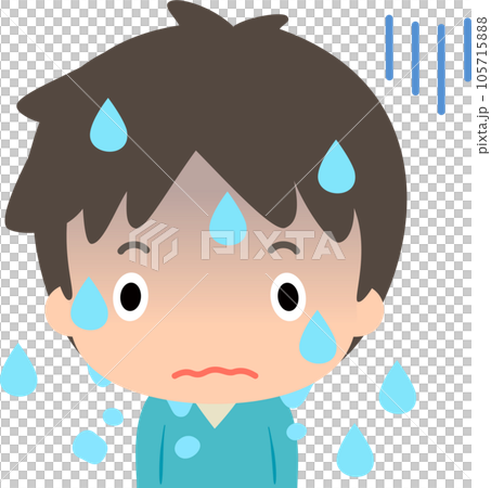 一個人臉色蒼白，大汗淋漓，冷汗 105715888