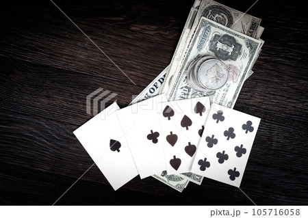 Dead man's hand. Two-pair poker hand consisting of the black aces and black eights. Dead man's hand. Two-pair poker hand consisting of the black aces and black eights. 105716058