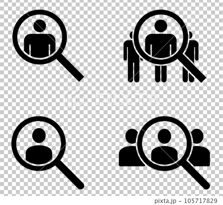 Magnifying glass and person icon material Applicants and recruitment 105717829