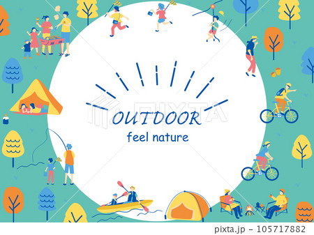 アウトドアを楽しむ人達 105717882