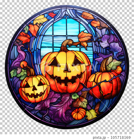 ステンドグラス　ハロウィンのパネル ステンドグラス ハロウィンのパネル