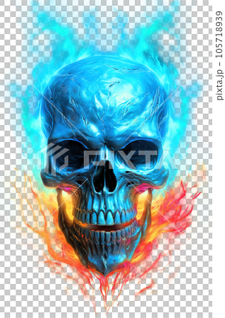 Fire flame on transparent background isolated png. Stock Illustration