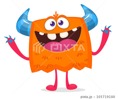 Funny cartoon monster character. Halloween design. Vector illustration of alien character Funny cartoon monster character. Halloween design. Vector illustration of alien character 105719180