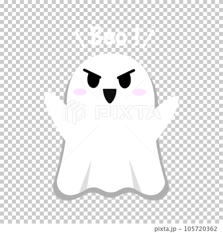 Cute Ghost. Playful boo. cartoon character and flat design. Vector Illustrations for Halloween Day. 105720362