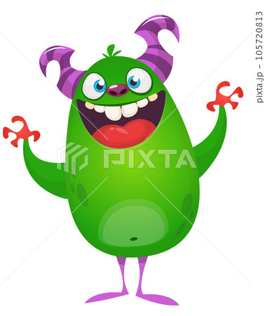 Funny cartoon monsters set. Halloween vector illustration 105720813
