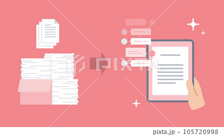 大量の書類をデジタル化してAIチャットで活用DX 105720998