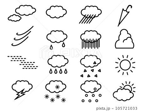 雲のある天気アイコン　セット 105721033