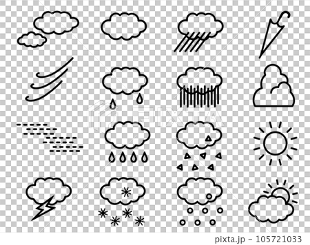 雲のある天気アイコン　セット 105721033