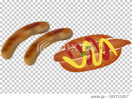 "Two grilled sausages" and "hot dog" "Two grilled sausages" and "hot dog" 105721057