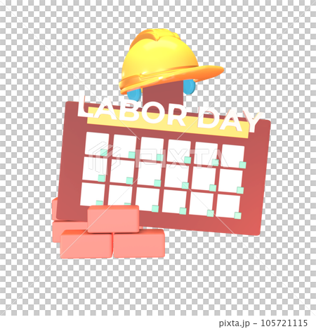 3D icon labor day calender rendered isolated on the transparent background 3D icon labor day calender rendered isolated on the transparent background 105721115
