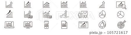 Chart Graph line icons set editable stroke vector Chart Graph line icons set editable stroke vector 105721617