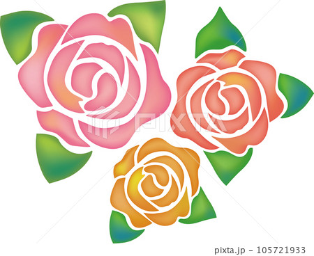 バラの花束水彩風 バラの花束水彩風 105721933