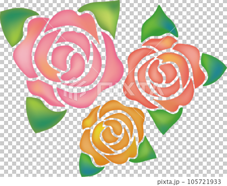 バラの花束水彩風 バラの花束水彩風 105721933