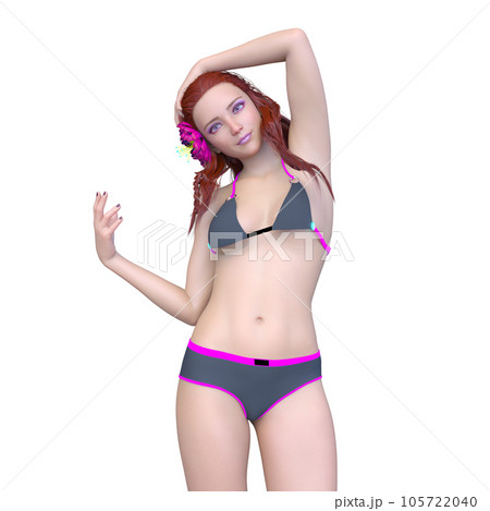 ビキニ姿の女性 105722040