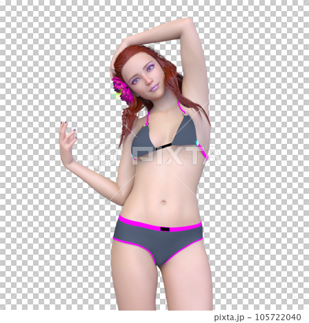ビキニ姿の女性 105722040