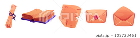Ancient parchment, book, paper sheet, enevelope Ancient parchment, book, paper sheet, enevelope 105723461