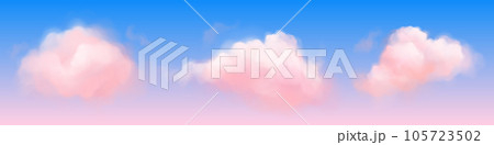 Fantasy background with pink clouds in sky 105723502