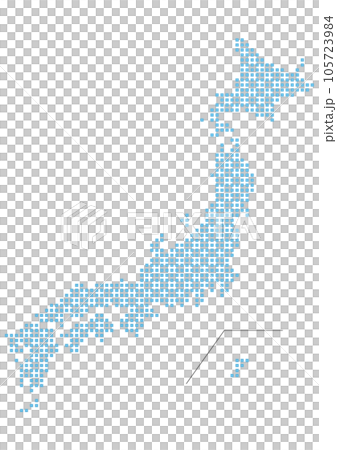 ドットで描かれた日本地図 105723984