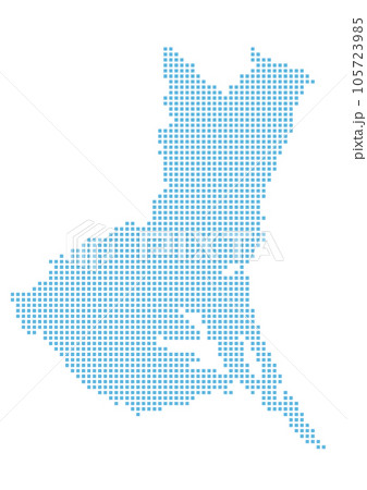 ドットで描かれた茨城県地図 105723985