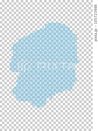 Tochigi prefecture map drawn with dots 105723986