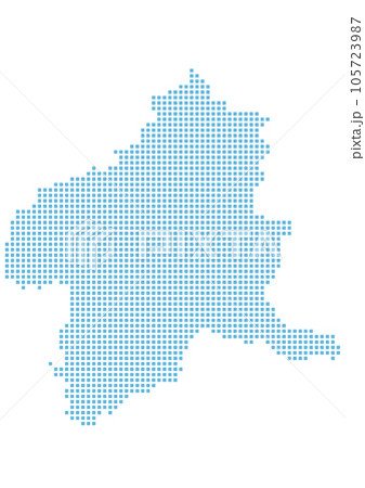 ドットで描かれた群馬県地図 ドットで描かれた群馬県地図 105723987