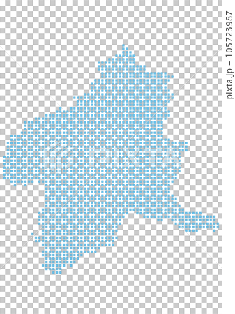 ドットで描かれた群馬県地図 ドットで描かれた群馬県地図 105723987