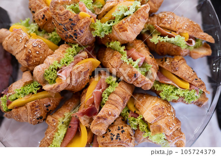 delicious holiday snacks on the table, the food is gourmet. delicious holiday snacks on the table, the food is gourmet. 105724379