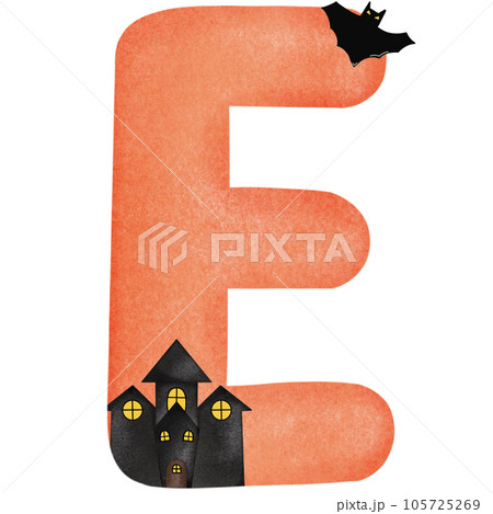 Letter E hand drawn watercolor texture Letter E hand drawn watercolor texture 105725269