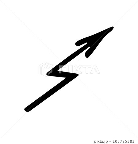 Vector black arrow doodle isolated icon on white background. Hand drawn pointer design element. Vector black arrow doodle isolated icon on white background. Hand drawn pointer design element. 105725383
