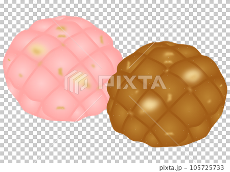 "Strawberry Melon Bread" and "Coffee Melon Bread" two pieces 105725733