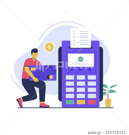 Concept illustration of pos payment technology Concept illustration of pos payment technology 105726315