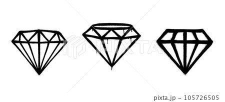 Three graffiti-style coated gems with black over white. Vector illustration Three graffiti-style coated gems with black over white. Vector illustration 105726505
