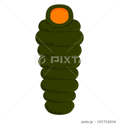 キャンプや登山などで使う寝袋のベクターイラスト。 105726836