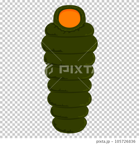 A vector illustration of a sleeping bag used for camping and mountaineering. A vector illustration of a sleeping bag used for camping and mountaineering. 105726836