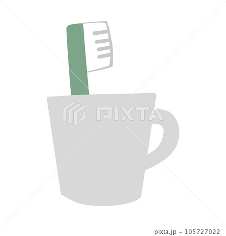 歯ブラシとコップ デンタルケア 緑色 歯ブラシとコップ デンタルケア 緑色 105727022