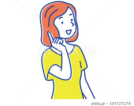 相手に向かって話をする若い女性 相手に向かって話をする若い女性 105727279