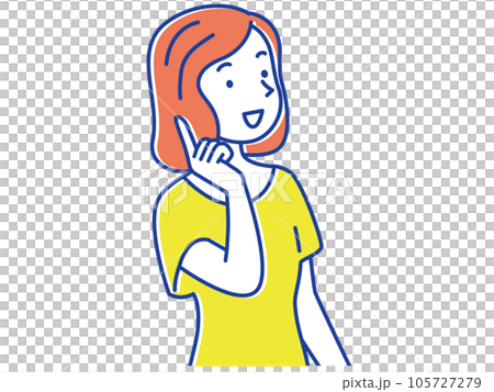 相手に向かって話をする若い女性 相手に向かって話をする若い女性 105727279