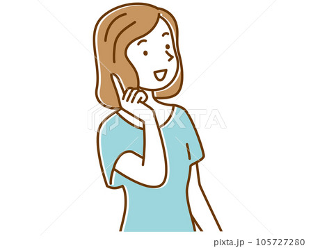 相手に向かって話をする若い女性 105727280