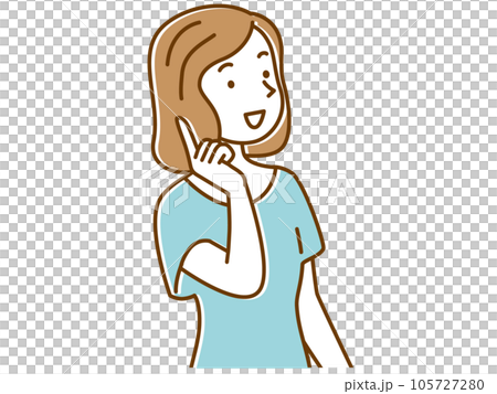 相手に向かって話をする若い女性 105727280